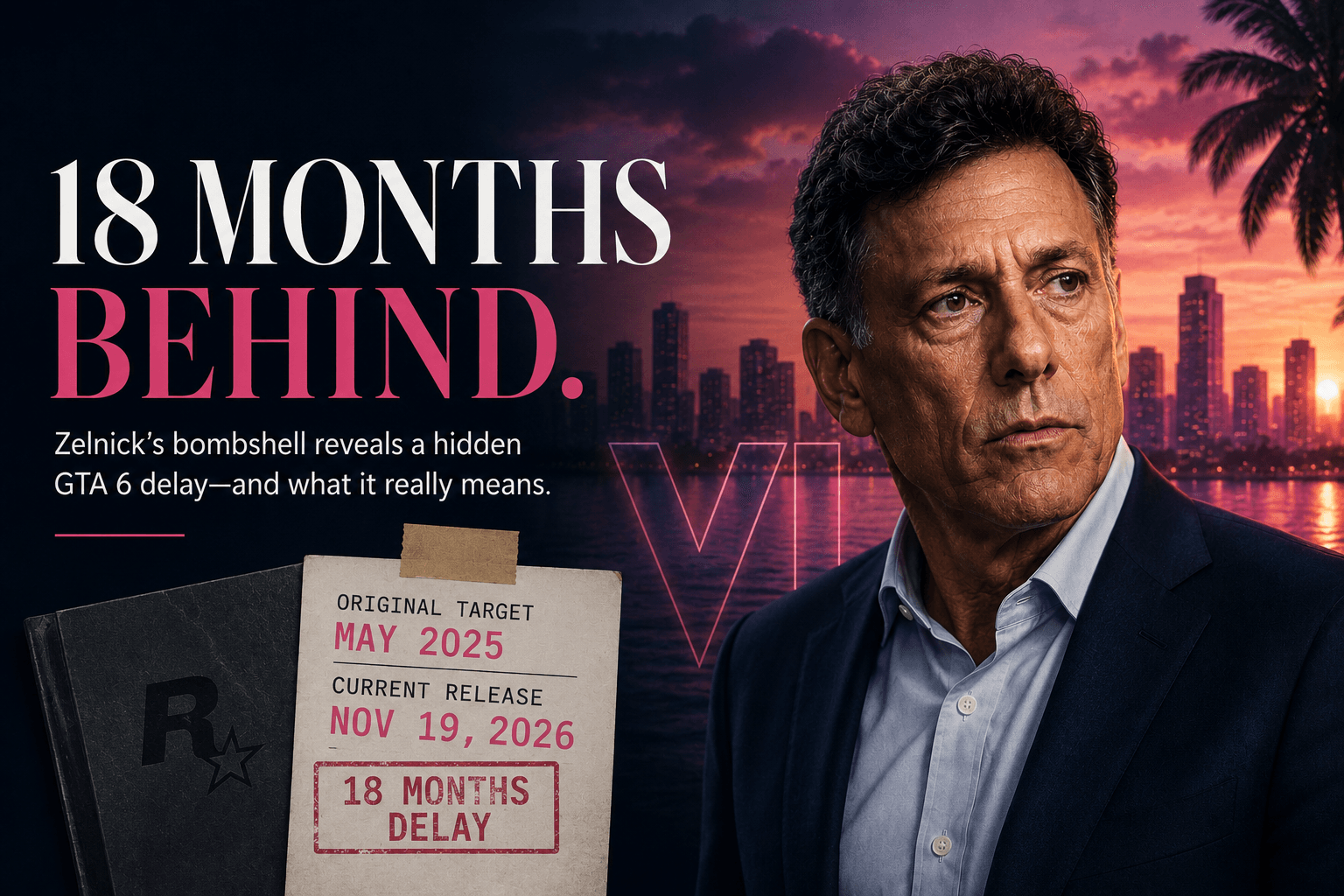 Zelnick Just Revealed a GTA 6 Delay Nobody Knew About: What "18 Months Behind" Actually Means